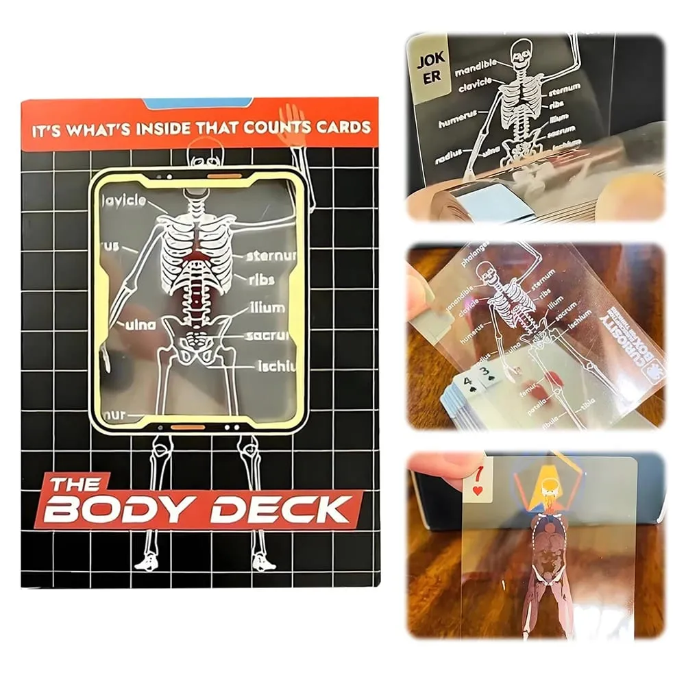 The Body Deck Mannequin Body Deck Skeleton Κάρτες παιχνιδιού Διαφανής ανατομία Κάρτες πόκερ Σκελετοί Σχέδια ακτίνων Χ Εκπαιδευτικό δώρο