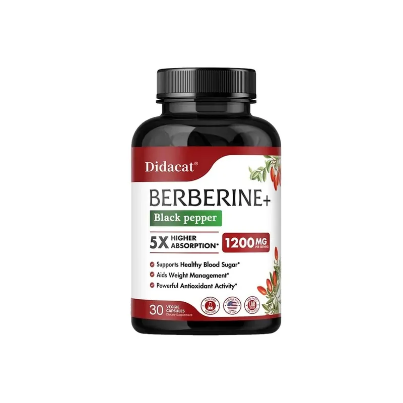 Berberine HCl Supplement - for Metabolism & Cholesterol Weight Management GI & Immunity Vegetarian Gluten-Free