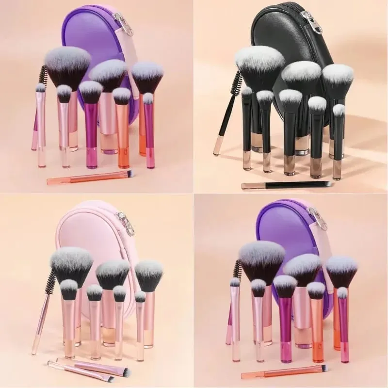 10 τμχ πινέλα μακιγιάζ σετ με τσάντα Cosmetic Eye Shadow Foundation Loose Powder Blush Detail Brush Blending Beauty Make Up Tools