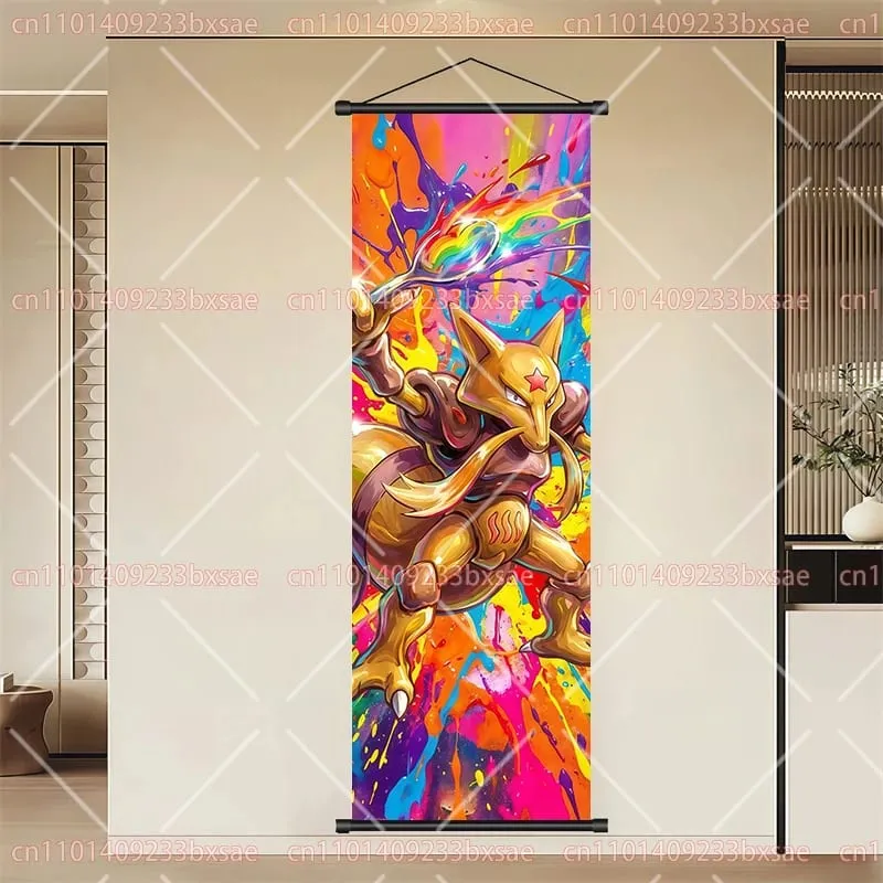 Pokémon Anime HD Scroll Painting Eevee Pikachu Suicune Charizard Mewtwo Διακόσμηση τοίχου με φόντο αφίσα Παιδικό δώρο