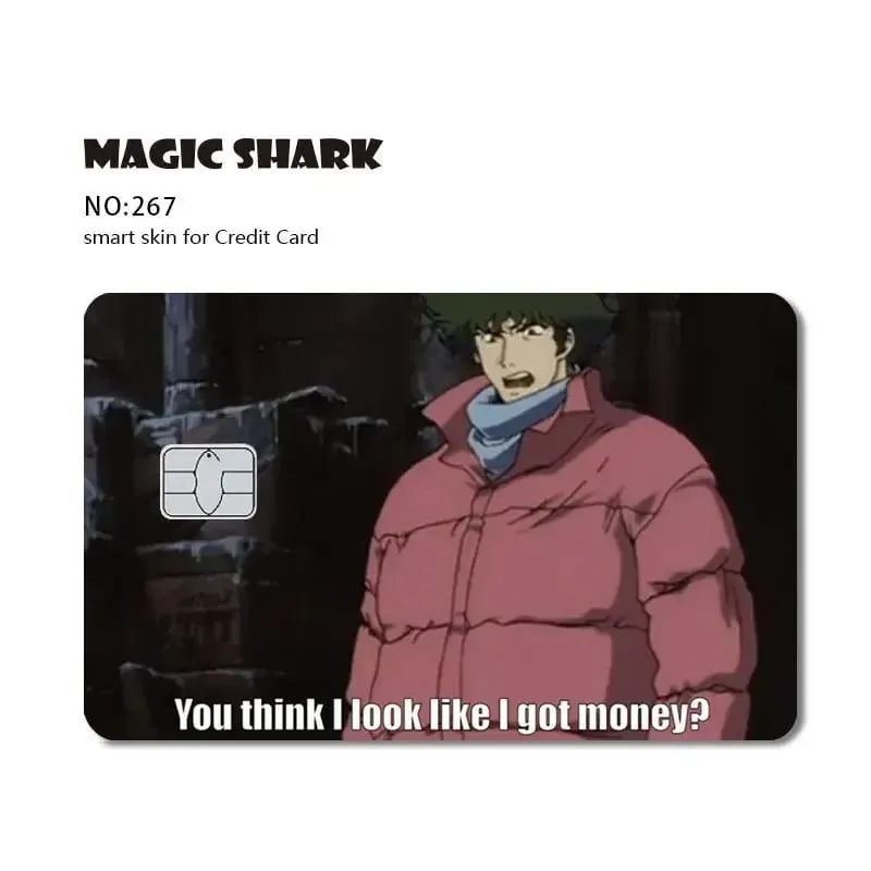 Magic Shark Dog Meme Hunter Stanks 3M מט PVC קדמי מדבקה כיסוי עור לכרטיס אשראי בנקאי