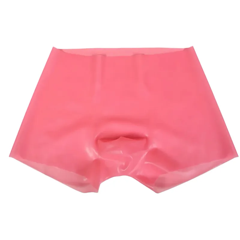 Mens Latex Boxer Briefs Underpants See-Through Rubber Safety Panties Low Waist Seamless Underwear for Sensory Appeal