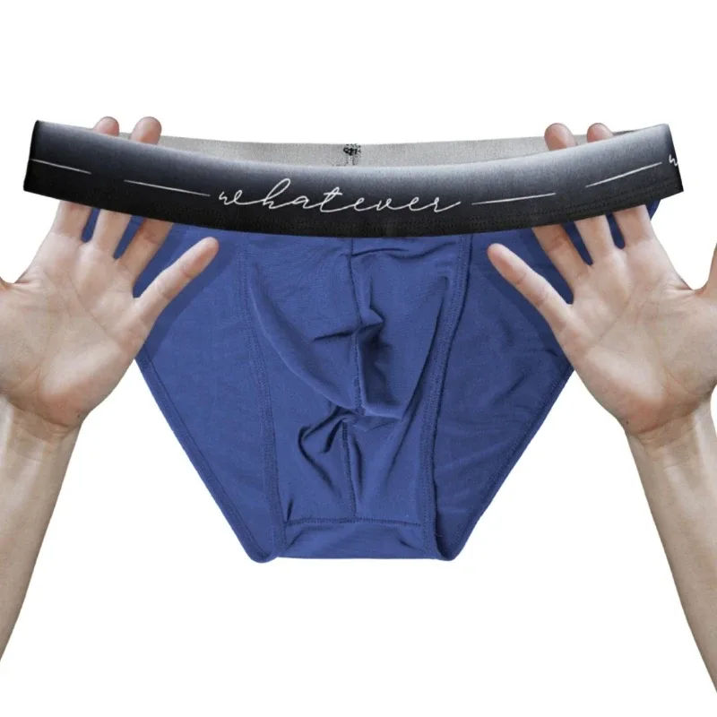 1pc Men's Sexy Semi-sheer Briefs - Ice Cold Fabric Printed Waistband Breathable Sweat-Wicking Soft Casual Daily Men Underwear