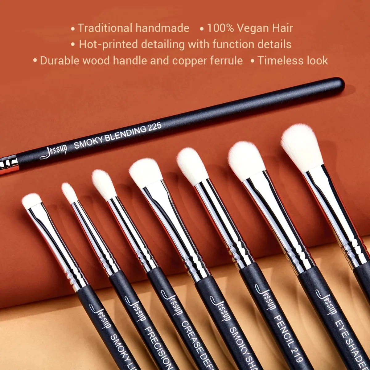 Jessup Eyes Brushes Set Eyeshadow Makeup Brush Premium Synthetic Blending Shader Crease T340