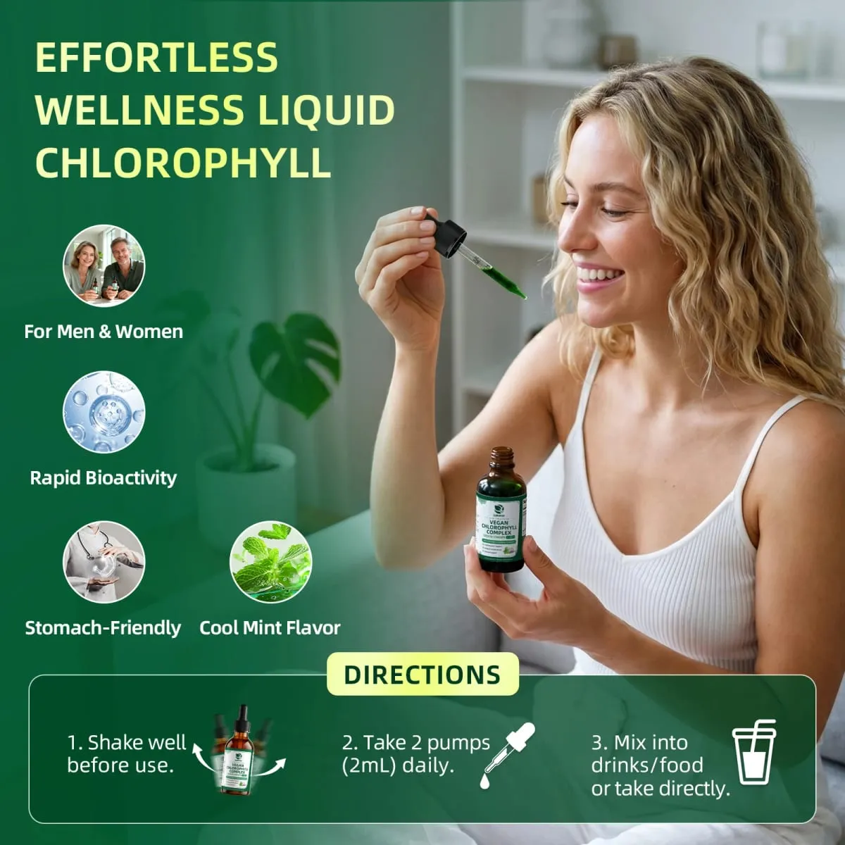 Sinusuportahan ng Lukaree 30ML Chlorophyll Liquid Drops ang Natural Cleansing at Immune Internal Deodorant Skin at Gut Health Vegan Sugar-Free
