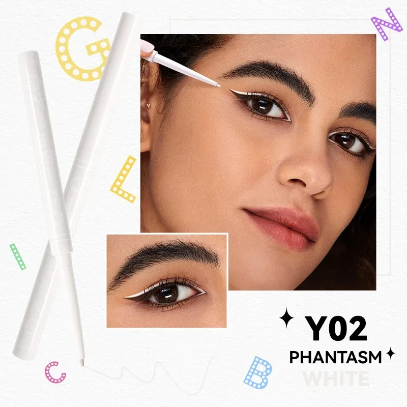 עפרונות אייליינר שחור לבן עמיד למים עמידים לכתמים לאורך זמן לאיפור עיניים נועז גלישה קלה פורמולה אייליינר קוסמטיקה