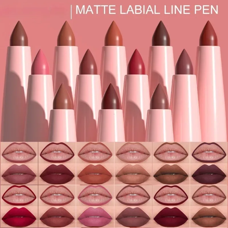 6 τμχ Σετ στυλό Lip Liner Μεγάλης διάρκειας Αδιάβροχο Αδιάβροχο Εύκολο Χρώμα που δεν ξεθωριάζει Σετ Lip Gloss Beauty Makeup