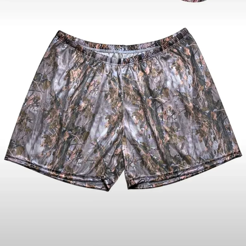 1 Stück leichte, atmungsaktive Herren-Loungewear mit metallischem Glanz, legere Home-Loungewear – Schlafshorts aus Satin mit Tarnmuster