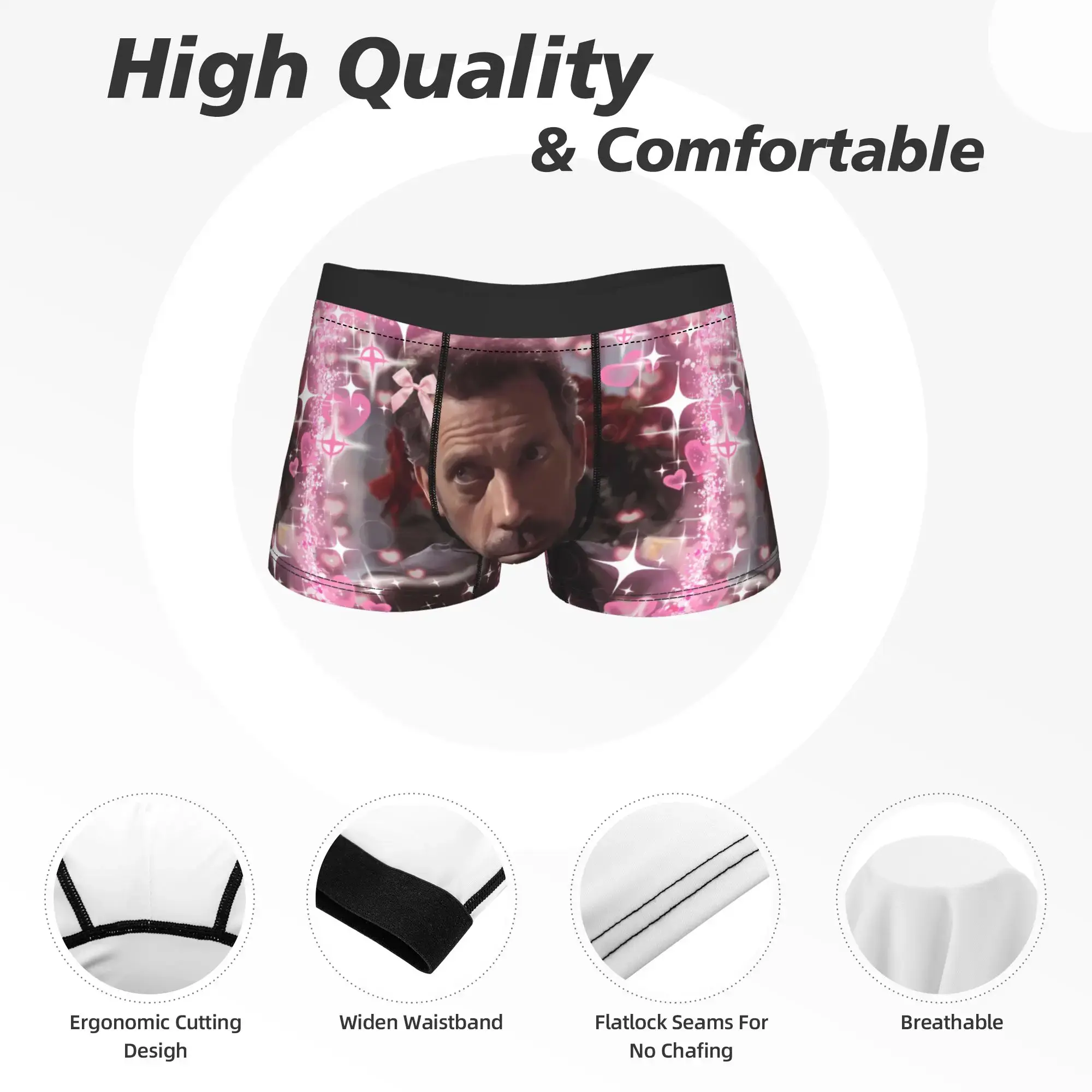 Dr House MD Underwear Love Men's Shorts Briefs Comfortable Trunk High Quality Pattern Plus Size Underpants