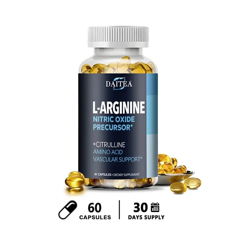 Daitea L-Arginine Supplement - Para sa lakas ng enerhiya at suporta sa pagtitiis habang nag-eehersisyo | Mass ng kalamnan Non-GMO