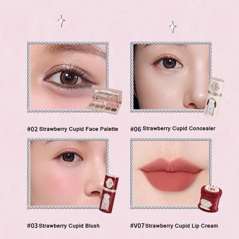 Flower Know Little Angel Collection Kotak Hadiah Makeup Eyeshadow Blush Cream Matte Lipstik Highlighter Kit Lengkap Semua Dalam Satu