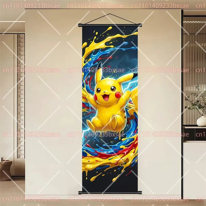 Pokémon Anime HD Scroll Painting Eevee Pikachu Suicune Charizard Mewtwo Διακόσμηση τοίχου με φόντο αφίσα Παιδικό δώρο