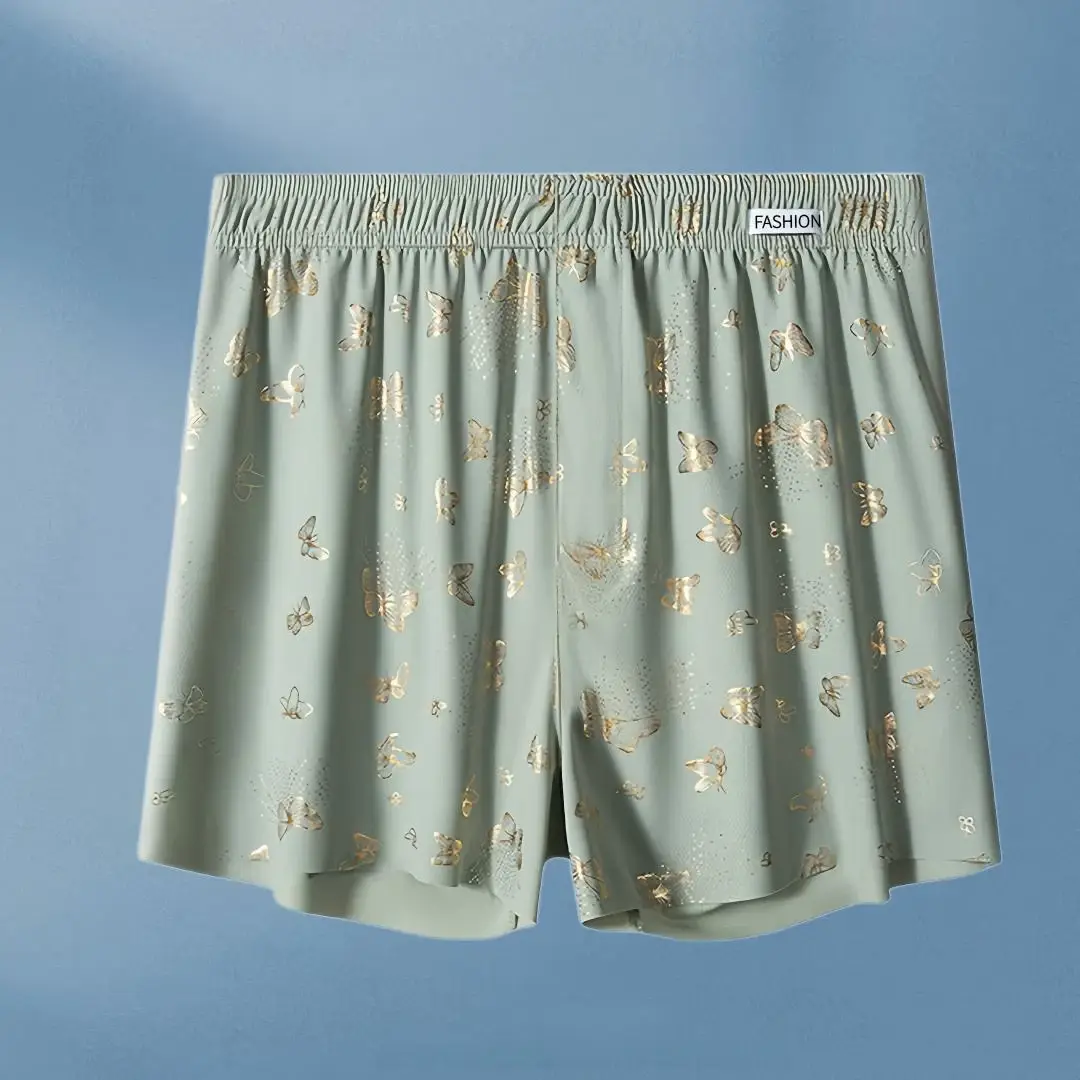 4-Piece Butterfly Print Men's Personalized Aro Pants, Loose And Breathable Casual Underwear, Men's Fashionable Boxer Shorts