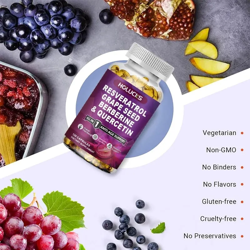 Resveratrol Supplement Boost NAD+ level Anti-Aging Immune Support Improve Metabolic Promote Overall Wellness