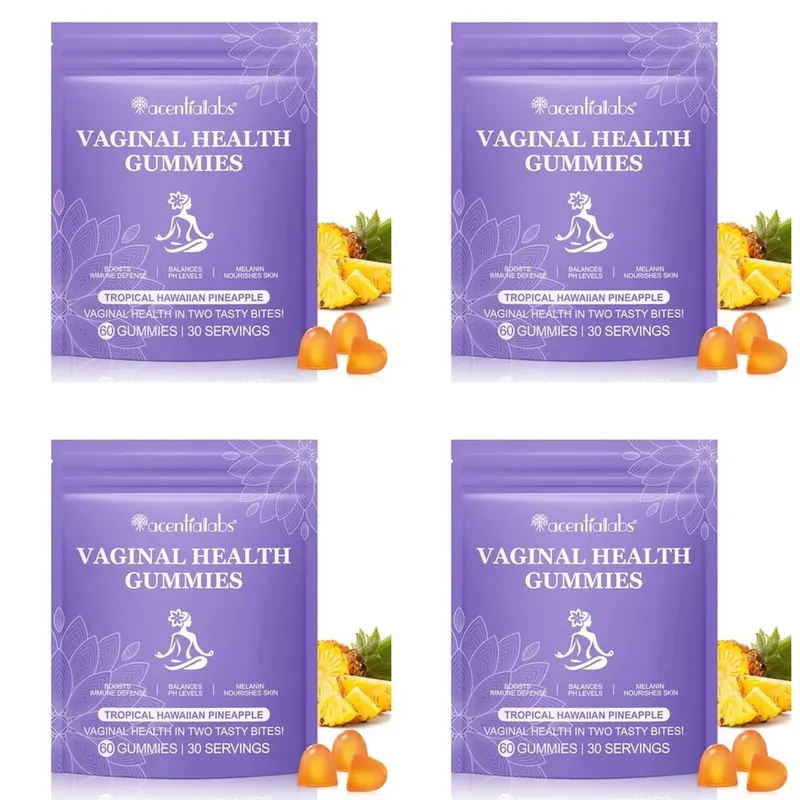 גומי בריאות נרתיק של Acentiallabs עם Bacillus Coagulans וויטמין C תומכים בהגנה חיסונית ובאיזון PH 60 גומי