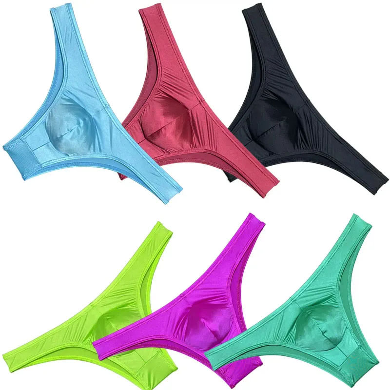 Silky Smooth Bikini Briefs Men's Enhance Pouch Micro Underwear Slip Sexy Beach Briefs Breathable Sissy Panties Pool