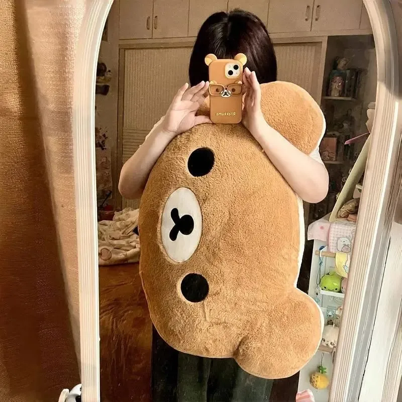 44 cm-es aranyos Rilakkuma plüss játék háttámla levehető huzat az ágy melletti nagy párnapaplan Mosható alvópárna ajándékok