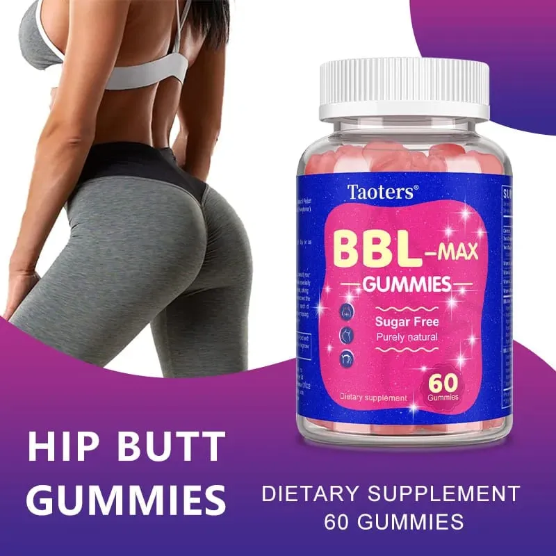 Gummies sa Pagpapalaki ng Pwetan para sa Babae - BBL- MAX Gummies - na may Multivitamins at Herbal Extracts