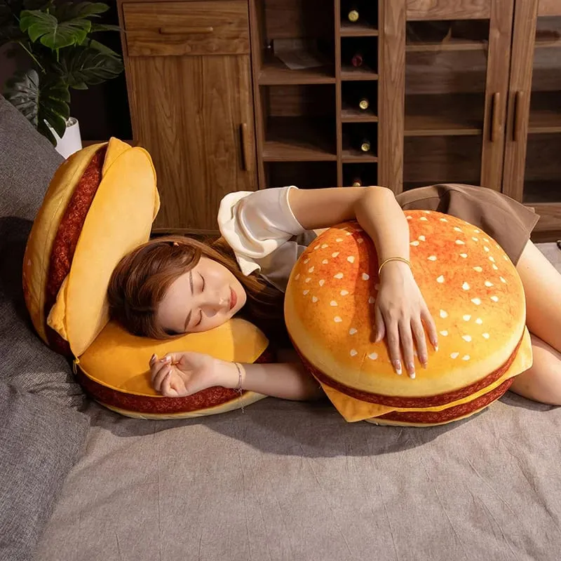 Bagong Creative Burger Plush Toy Soft Padded Plush Cushion Cute Hamburger Pillow Sofa Chair Cushion Boys Girls Kids Birthday Gift