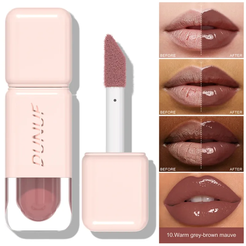 Glossy Lip Gloss Mirror Water Lip Tint Long Lasting Non-sticky Cup Liquid Lipstick Moisturizing Nude Red Brown Lip Makeup — image 17