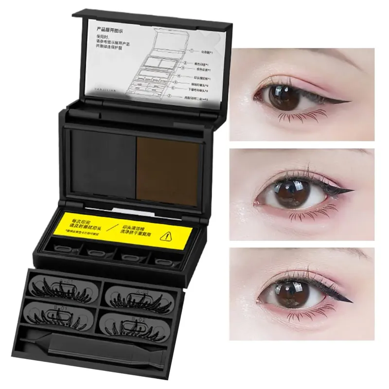 Σετ μακιγιάζ ματιών Stamp Kit μακράς διαρκείας Beauty Lower Eyelash Stamp Eyeliners and Mole Set Μακιγιάζ ματιών Αντιολισθητικό Σετ εφαρμογής