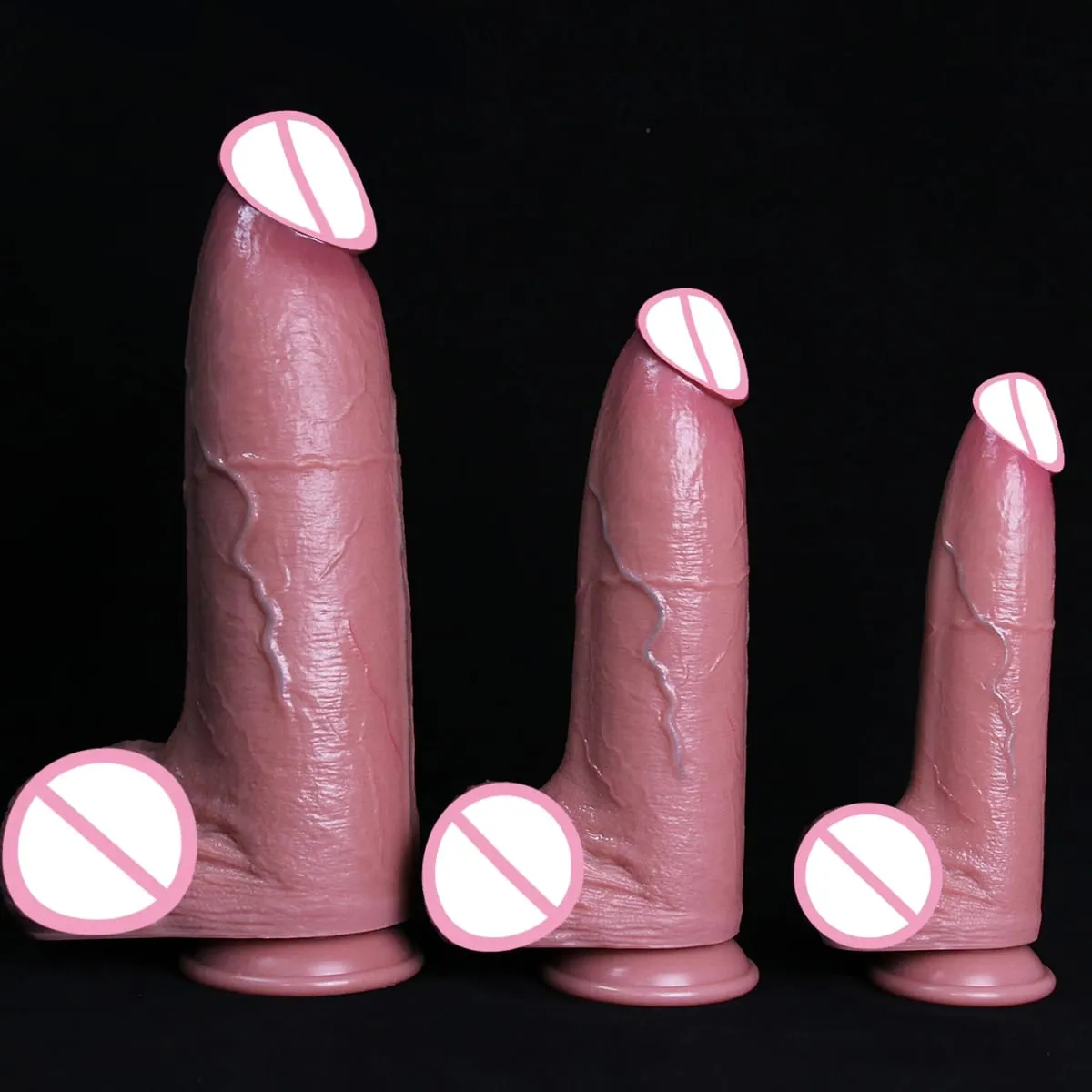 3 Μεγεθών Ρεαλιστικό Καφέ Τεράστια Dildo Μαλακό Παχύ Ψεύτικο Πέος Διπλό Σιλικόνη Μακρύ Κόκορα Γυναικείο Αυνανιστή Βεντούζα Παιχνίδια πρωκτικού σεξ