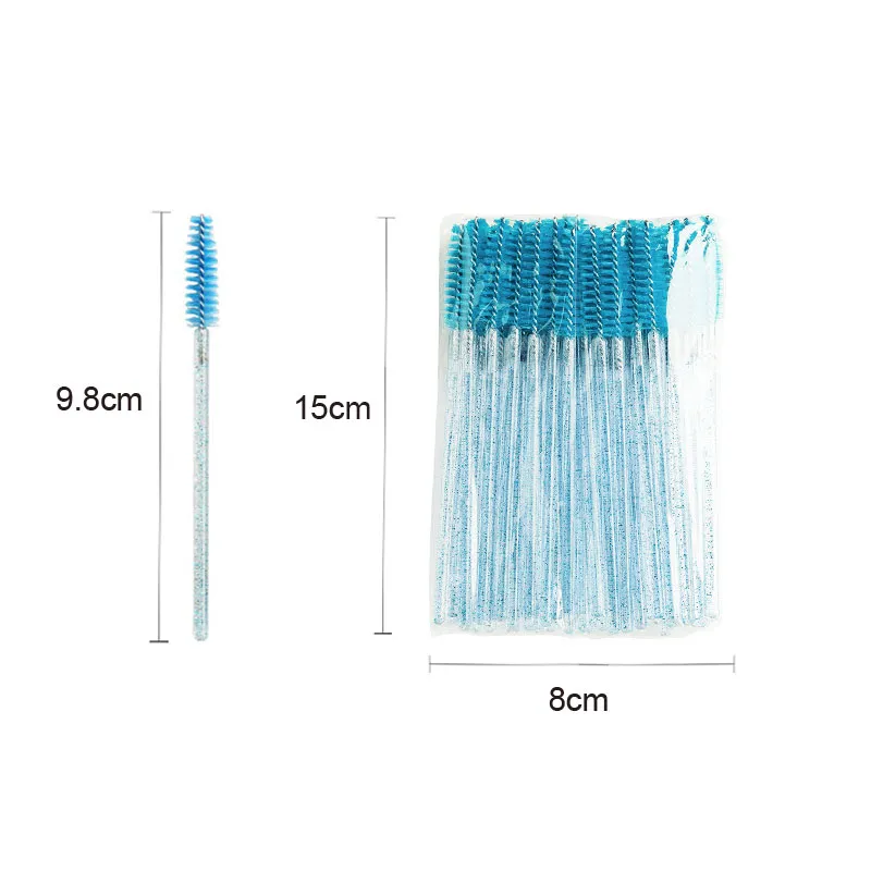 Nieuwe 50/100 Stuks Microbrush Voor Wimpers Borstel Crystal Spoolie Borstels Wenkbrauw Kam Make-Up Beauty Tool Voor Wimpers HZS24