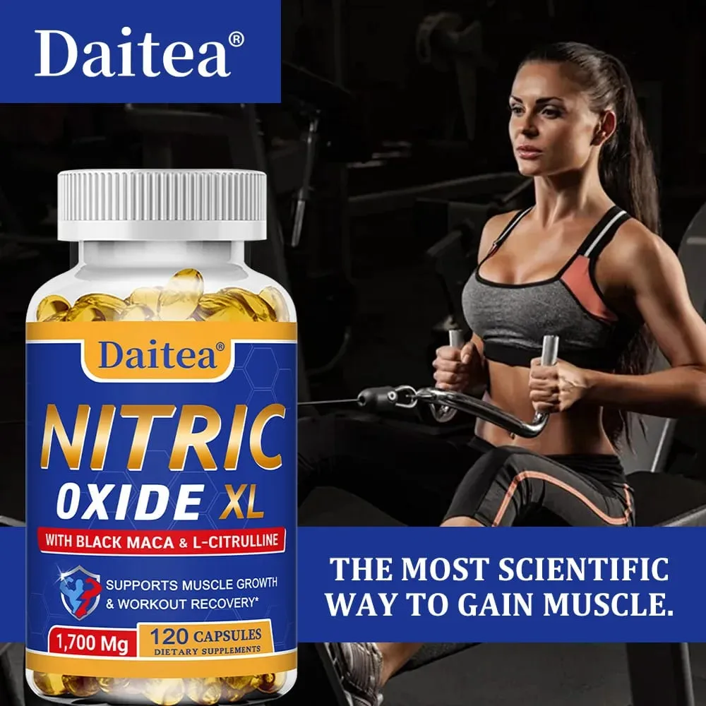 Nitric Oxide - Men's Health Support Capsules Contains Maca Root Powder Extract Muscle Growth and Strengthening