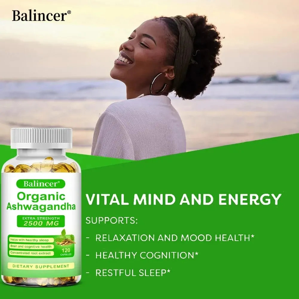 Ashwagandha Supplement- Supports Brain and Memory Improves Focus Stamina Improves Mood and Sleep - 120 Capsules