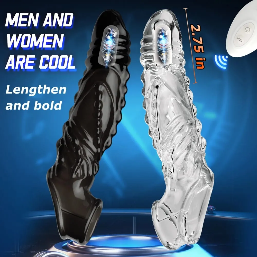 Vezeték nélküli vibrációs óvszer nagyítás késleltetése férfiaknak Újrafelhasználható vibrátor péniszgyűrű ujjú felnőtt szexjáték szextermék 2024