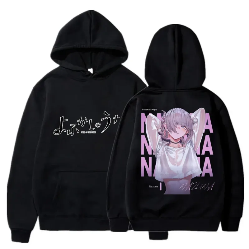 Y2K Anime appel de la nuit Nazuna Nanakusa sweat à capuche drôle Hip Hop graphique sweats Poleron Hombre Streetwear Harajuku Tracksui
