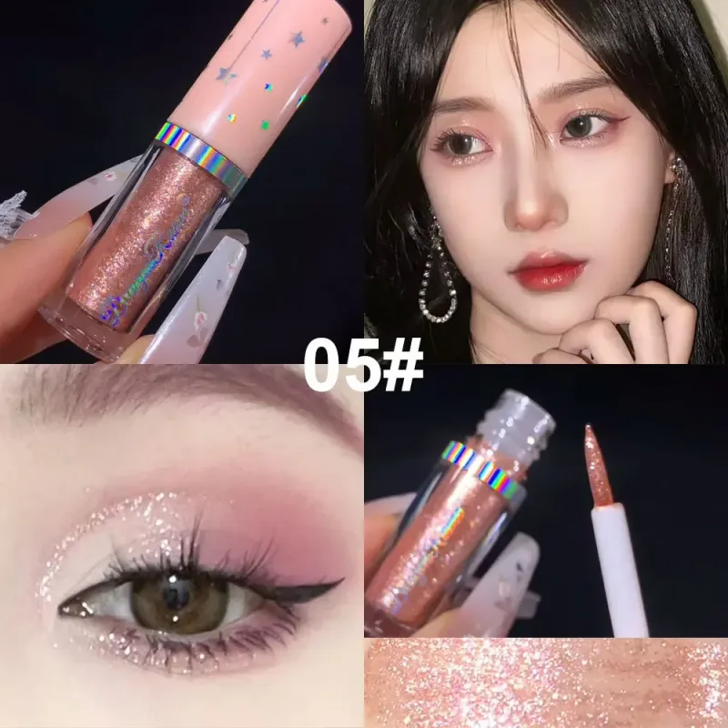 נצנצים כחולים נוזלי Eyeshdaow גליטר ג'ל מבריק מתכתי אייליינר עט יהלום שימר עמיד למים עיניים כלי איפור מסיבת יופי