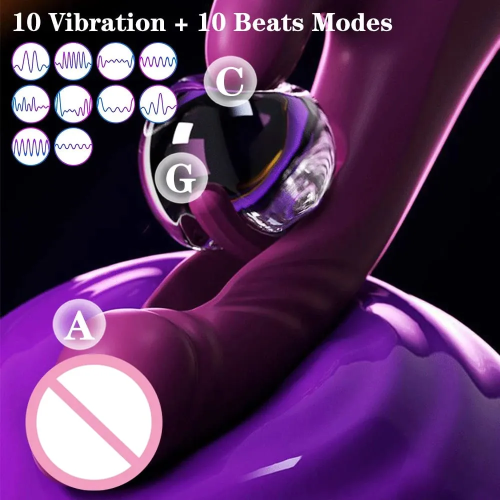 Nyúlvibrátor 10 vibrációs és 10 csapkodó mód Vagina vibrátor G-pont csiklóstimulátor női maszturbátor női szexjátékok
