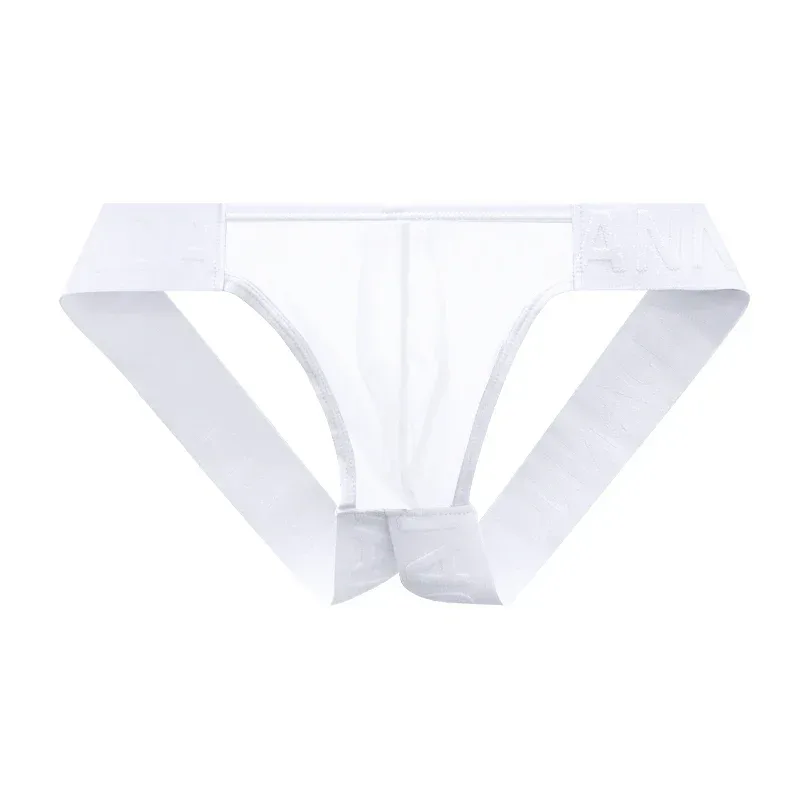 Trendy Men's Thong Comfortable Passionate Fitness Underwear Show Buttocks Personality Transparent Men Summer Triangle Brief
