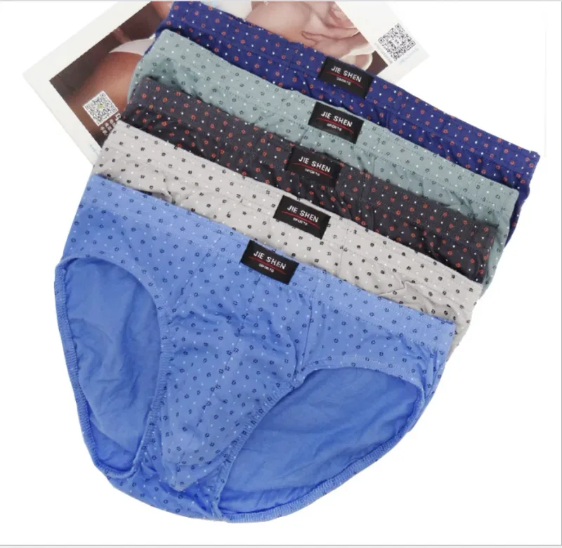 100% Cotton Briefs Mens Comfortable Underpants Man Underwear L/XL/2XL/3XL/4XL5pcs/Set Free Drop Shipping