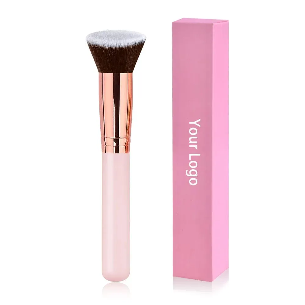 Gratis Label Pribadi Kuas Rias Foundation Loose Powder Concealer Blending Brush Pink Alat Rias Kecantikan Grosir Massal 10pcs