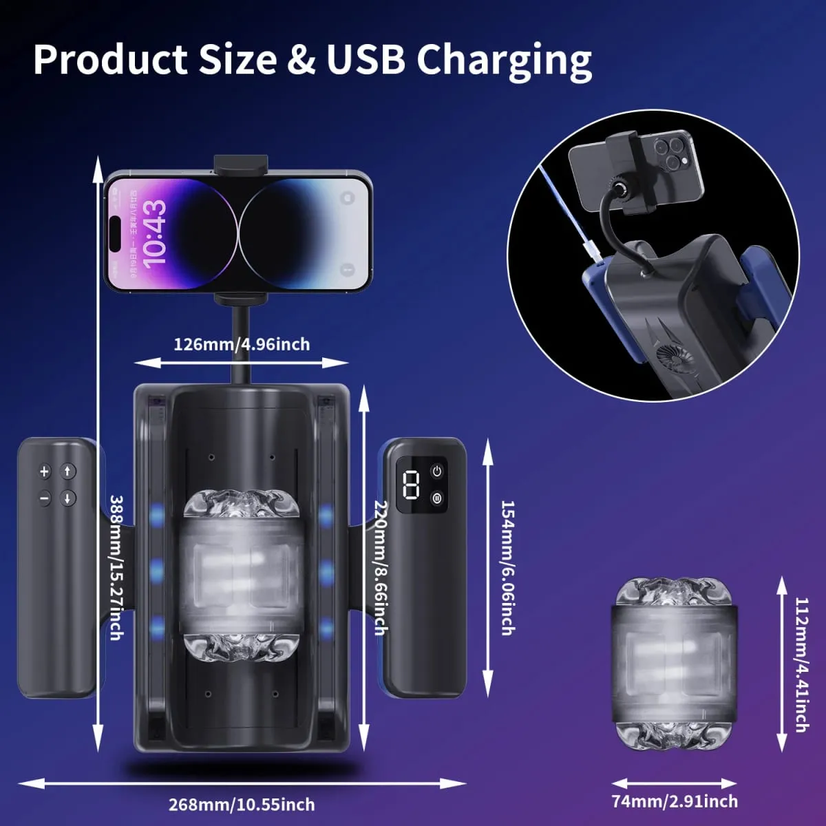 Automatic Telescopic Male Masturbator High Speed Piston Stroker Pocket Pussy with 12cm Thrusting Distance Sex Toys for Men 18