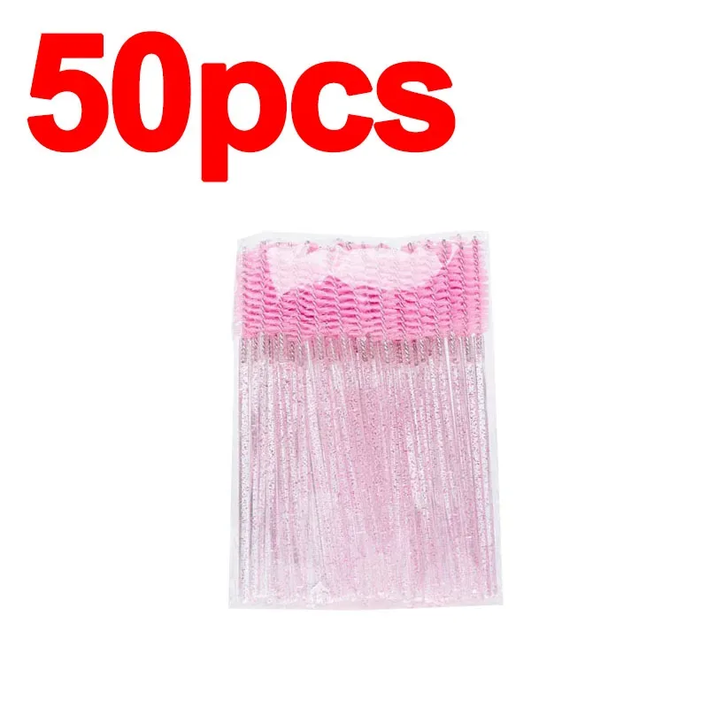 Nieuwe 50/100 Stuks Microbrush Voor Wimpers Borstel Crystal Spoolie Borstels Wenkbrauw Kam Make-Up Beauty Tool Voor Wimpers HZS24