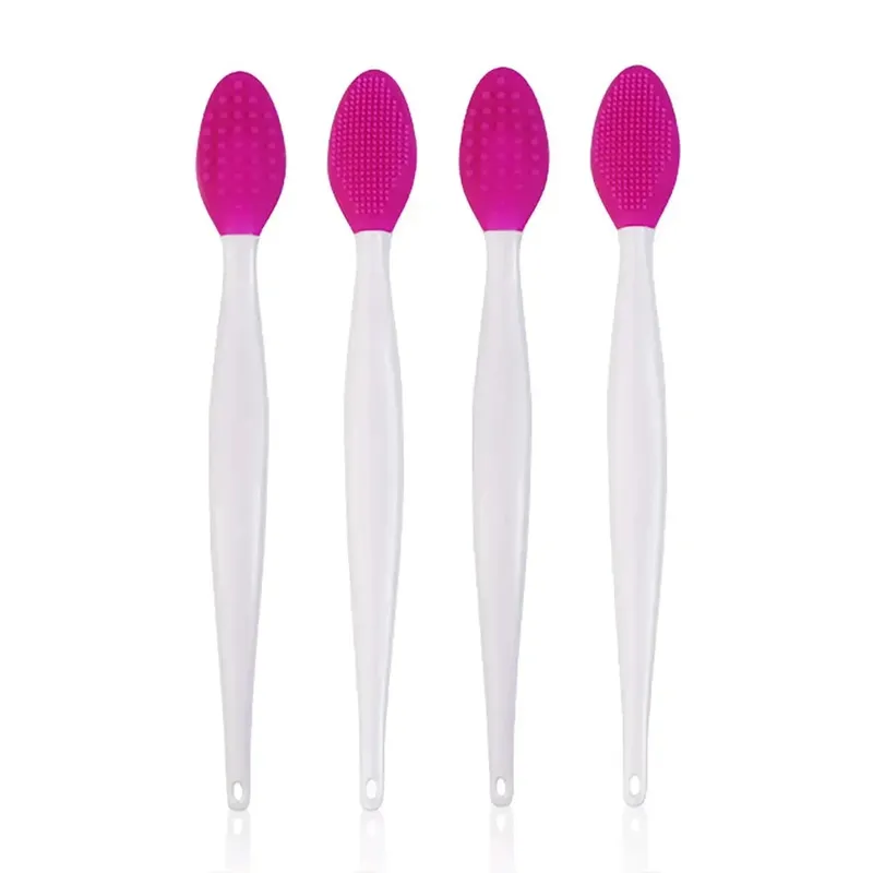 Grosir 4 Buah Baru Desain Fashion Hidung Dua Sisi Alat Silikon Bibir Scrub Exfoliator Kuas Make Up Kuas Makeup Set Kuas