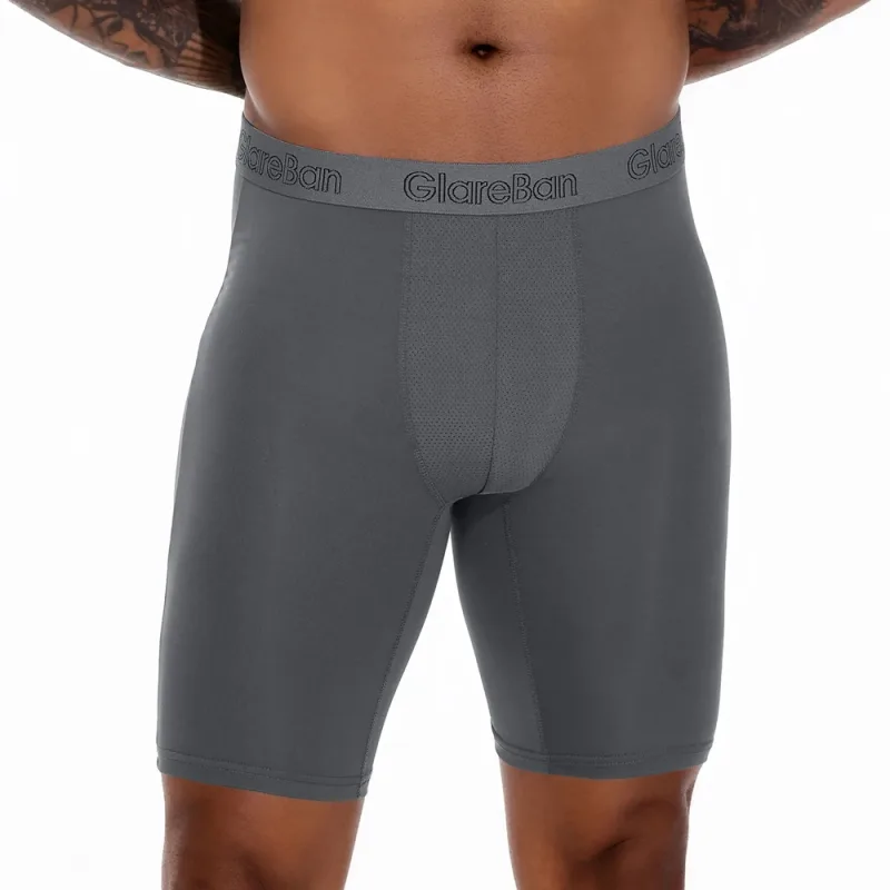 4 Stück gemischte Farben, schnell trocknende Boxershorts mit langem Bein, Unterhose, Unterwäsche für Zuhause und Sport, hochwertige Herrenhöschen