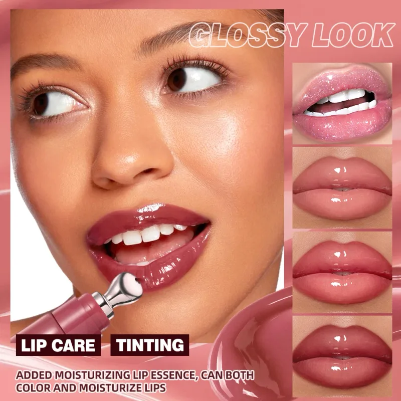 Mirror Pearl Lipgloss לאורך זמן שפתון לחות ברק Glitter Lip Glaze Non Stick Cup Jelly Pout גוון שפתיים איפור