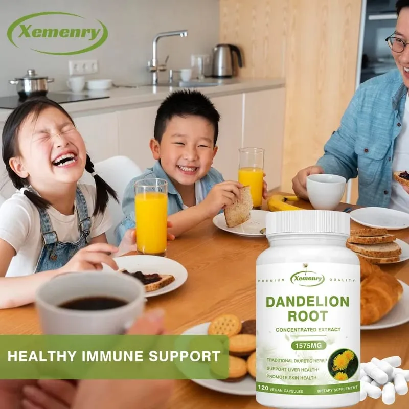 Dandelion Root Extract Capsules para sa Liver Detox Protection Suporta sa Atay Malakas na Immune System Normal na Presyon ng Dugo at Asukal