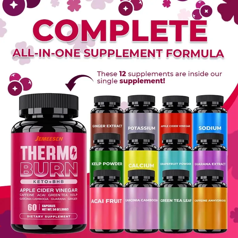 BHB Dietary Capsules na may BHB Premium Blend Acai Fruit Green Tea Leaf Anti-carb Diet at Fat Burning Metabolism Boost Detox