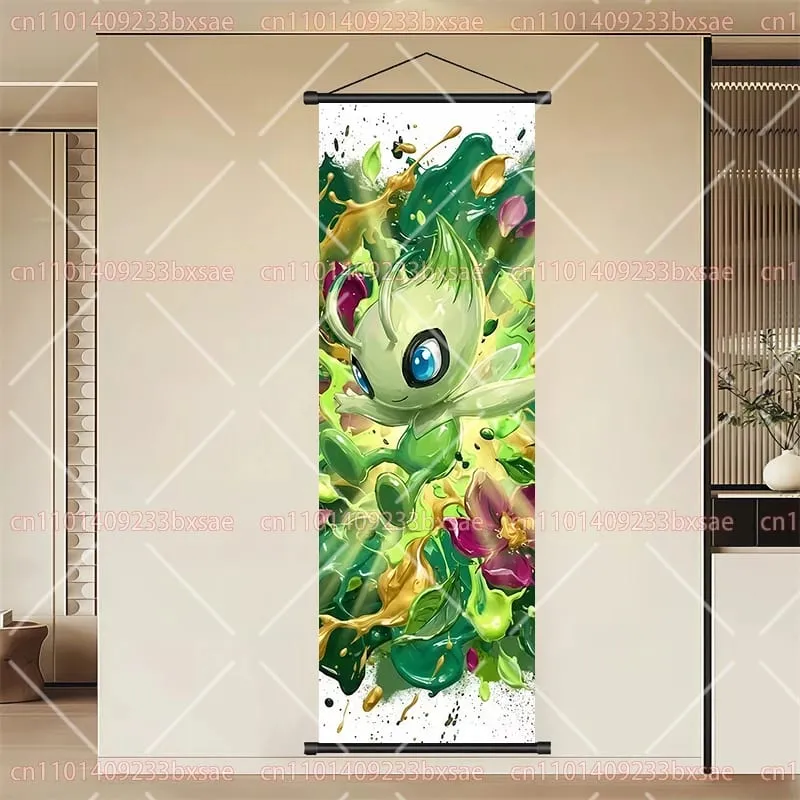 Pokémon Anime HD Scroll Painting Eevee Pikachu Suicune Charizard Mewtwo Διακόσμηση τοίχου με φόντο αφίσα Παιδικό δώρο