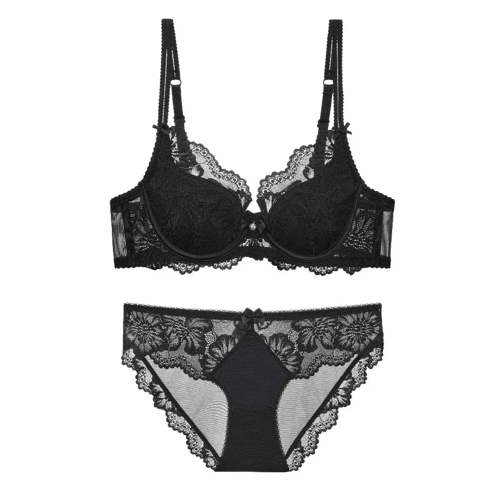 French Lace Sexy Minimizer Bra Comfortable Soft Underwire Anti Sagging Pure Desire Full Figure Brassiere 32‑38 A-C