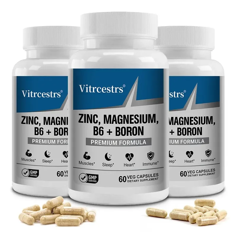 Magnesium Complex Capsules - boron/L-Threonate + Zinc D3 B6 High Absorption Muscle Bone Brain Sleep Health Panglunas sa pagkabalisa