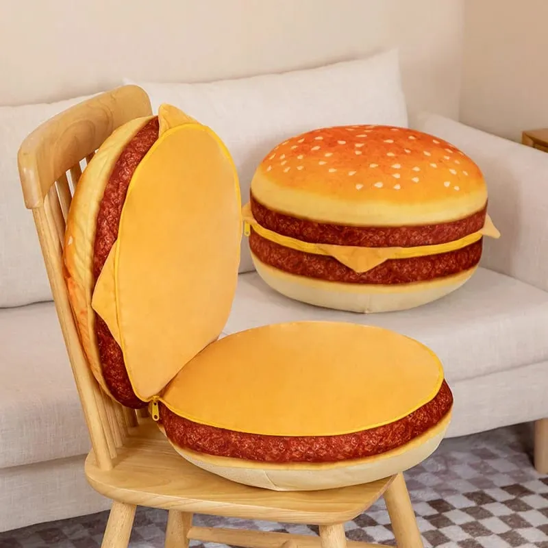 Bagong Creative Burger Plush Toy Soft Padded Plush Cushion Cute Hamburger Pillow Sofa Chair Cushion Boys Girls Kids Birthday Gift