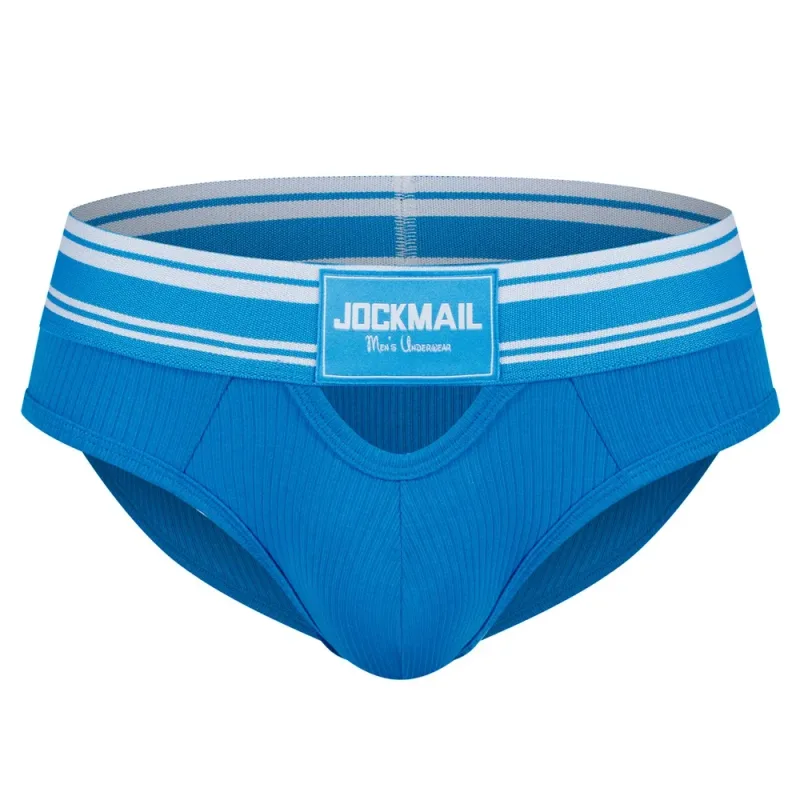 Jockmail Mens Underwear New Arrivalmen Briefs Plaid Pit Cotton Sexyu Bag Front and Rear Openings Cut Outlow Waist Breathable
