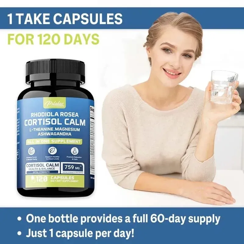 16-in-1 Super Calm Cortisol Manager Supplement - Improves Focus and Mental Clarity Relieves Fatigue for Women & Men