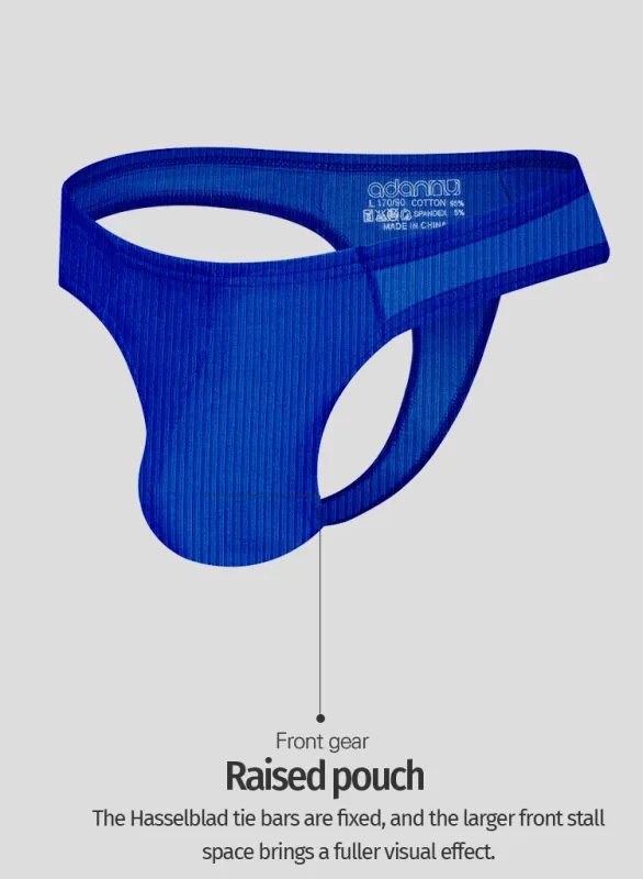 Cotton Men's Big Pouch Thong Panties Men Cotton Sports Running Underwear Comfortable Seamless Male G-string Briefs